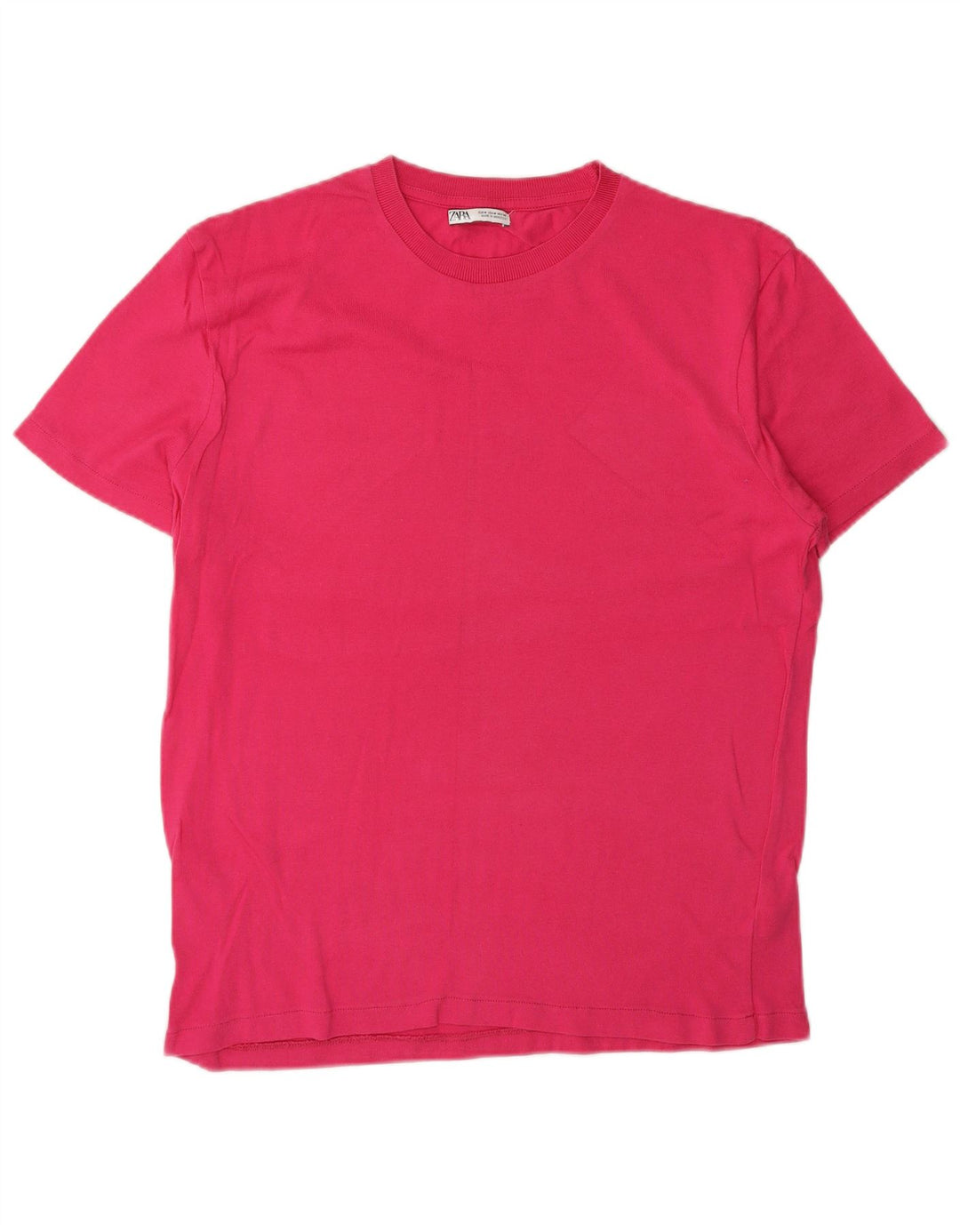 Zara T-Shirt Femme Top UK 14 Coton Rose Moyen