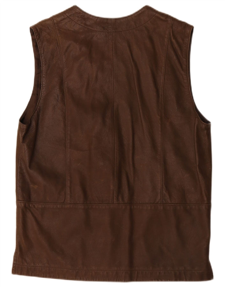 Roxy Gilet en cuir pour femme EU 38 Cuir marron moyen