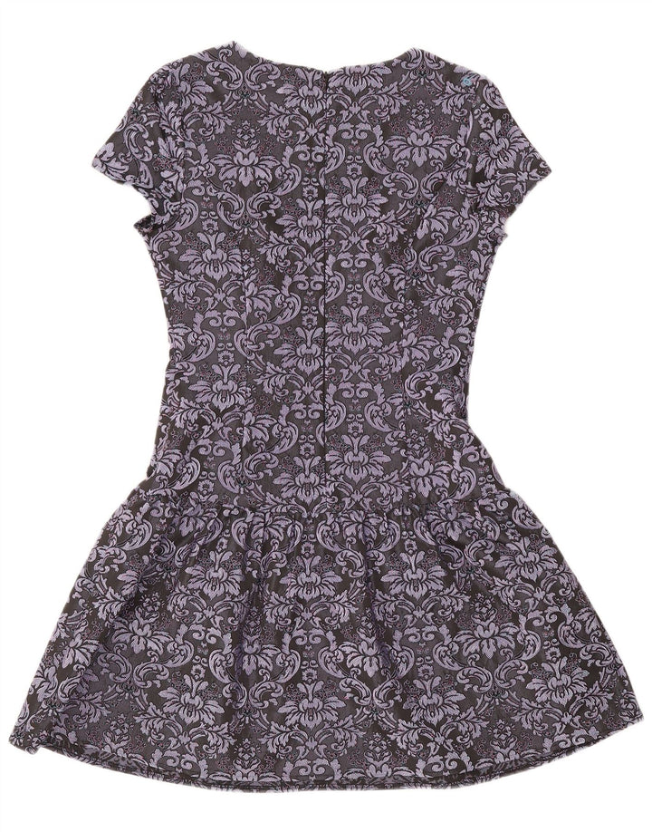 Monsoon Robe trapèze pour femme UK 10 Petit Gris Paisley Polyester