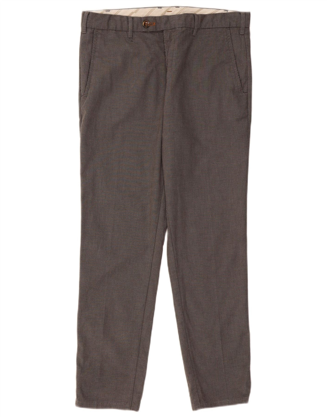 ZARA Pantalon de costume slim pour homme EU 42 Large W32 L28 Gris Pied-de-poule