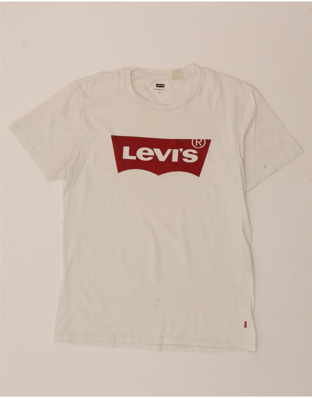 LEVI'S Womens Graphic T-Shirt Top UK 14 Medium White Vintage Levi's and Second-Hand Levi's from Messina Hembry 