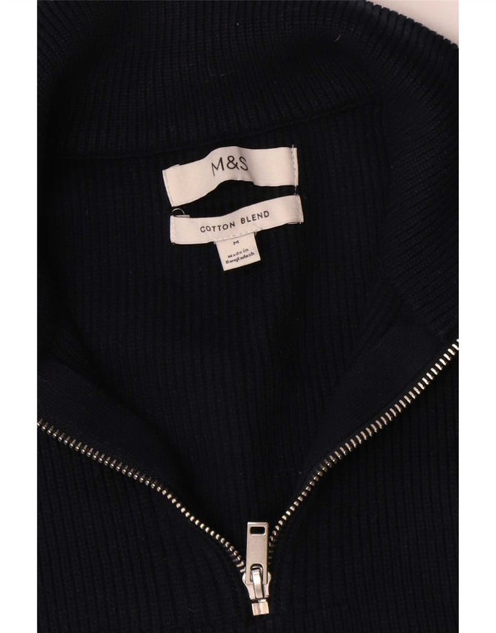 Marks & Spencer Pull col zippé homme bleu marine moyen coton