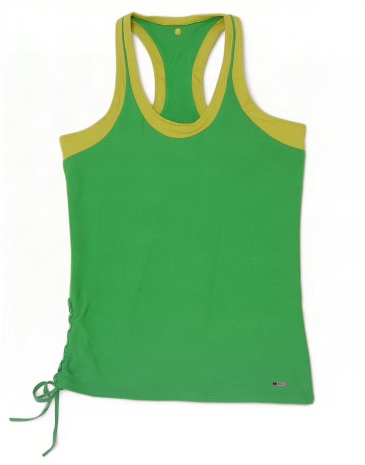 Puma Débardeur court pour femme UK 10 Small Vert Colourblock