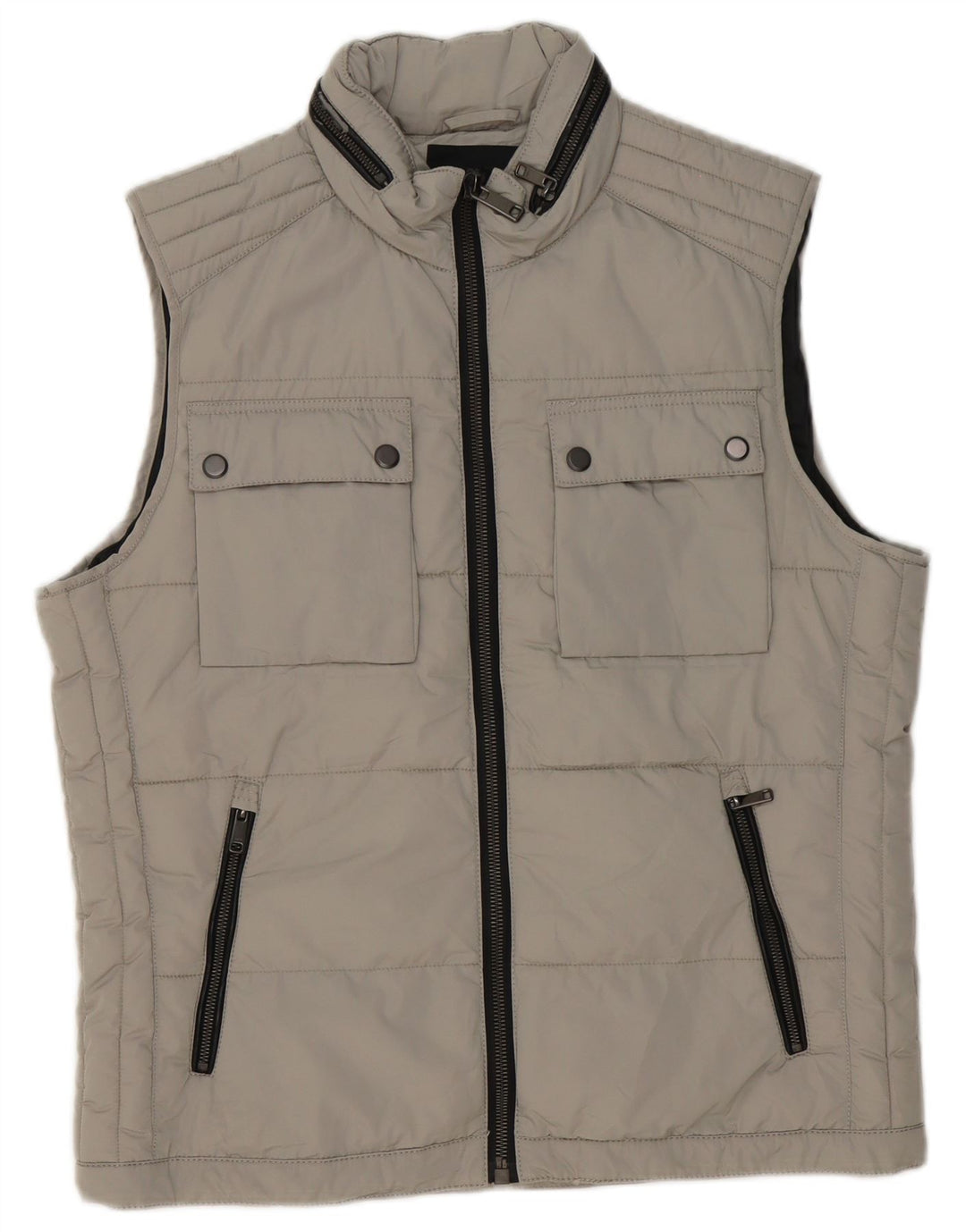 Zara Gilet rembourré pour homme UK 40 Large Gris