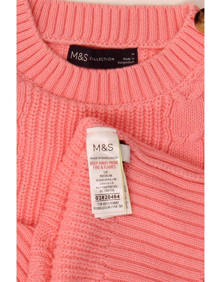 Marks & Spencer Pull court à col rond pour femme Rose moyen UK 14