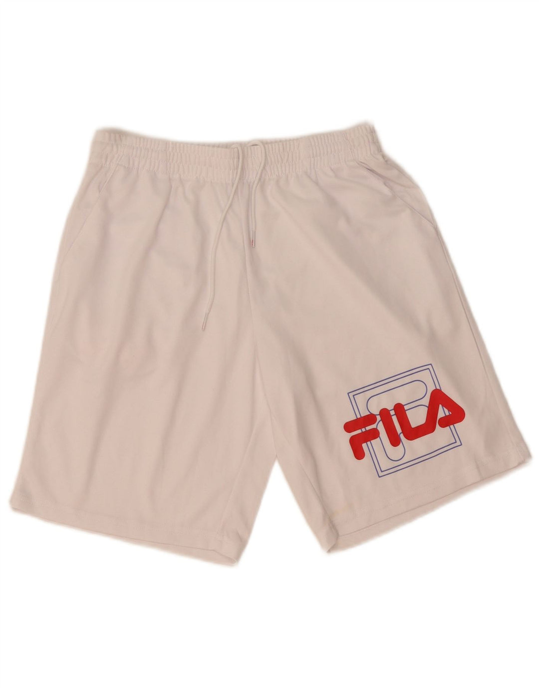 Fila Short de Sport Graphique XS Homme Blanc Polyester