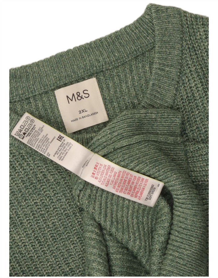 Marks & Spencer Pull ras du cou pour homme 2XL Vert Polyamide