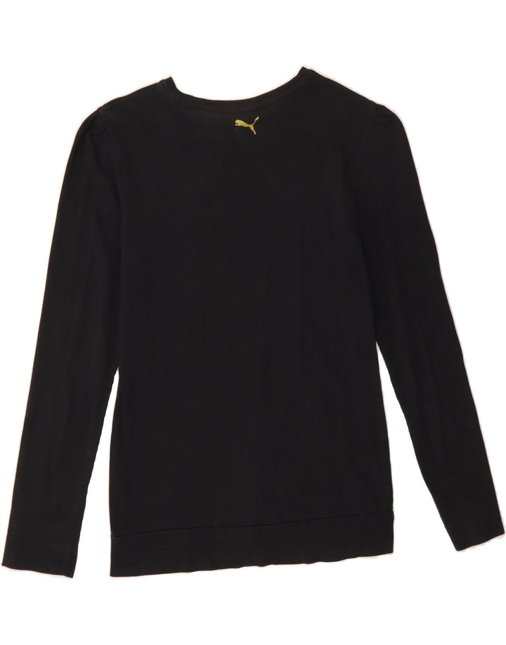 PUMA Girls Graphic Top Long Sleeve 13-14 Years Black Vintage Puma and Second-Hand Puma from Messina Hembry 