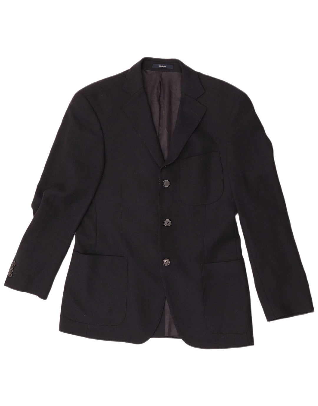 Seventy Veste Blazer 3 Boutons Homme IT 46 Small Bleu Marine Laine Vierge