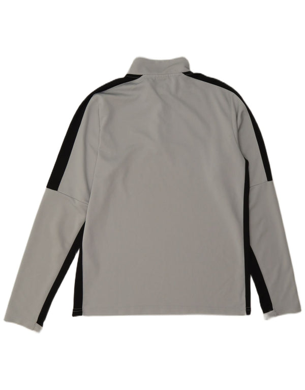 Nike Mens Dri Fit Zip Neck Pullover Tracksuit Top Small Grey Colourblock