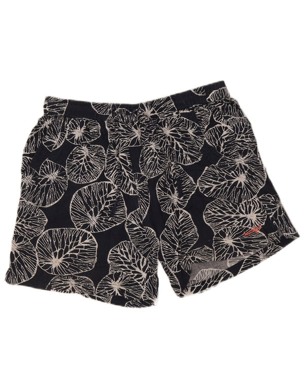 Weird Fish Short décontracté pour femme UK 12 Medium W30 Bleu marine Floral Viscose