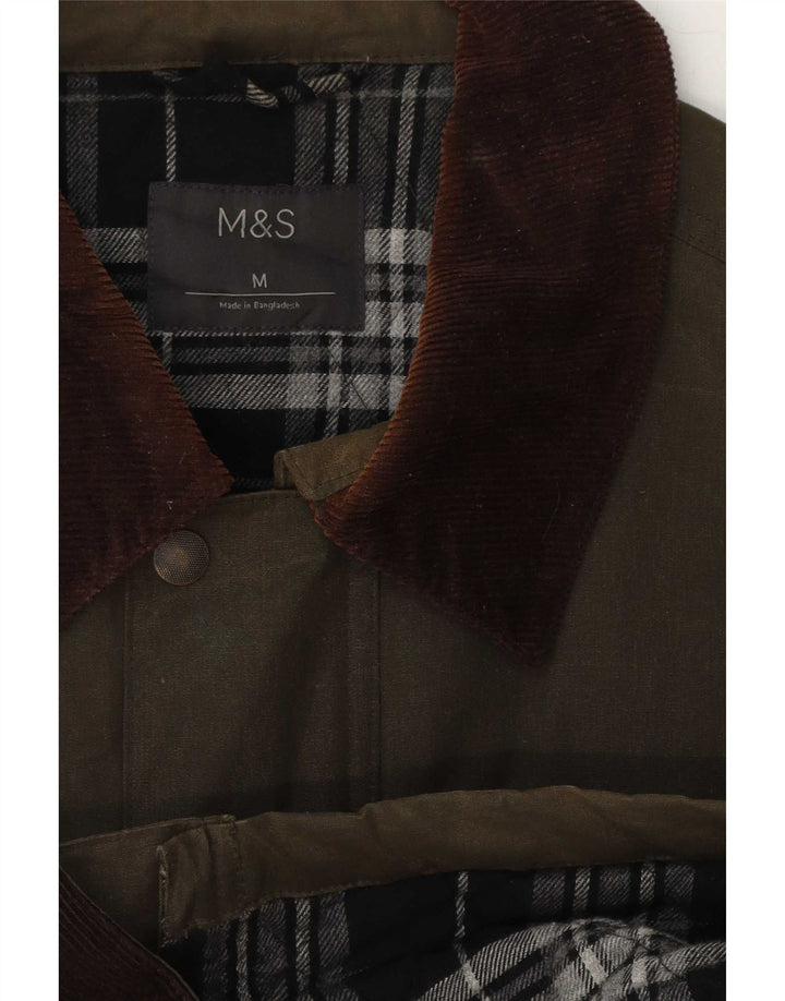 Marks & Spencer Veste en coton ciré pour homme UK 38 Kaki moyen