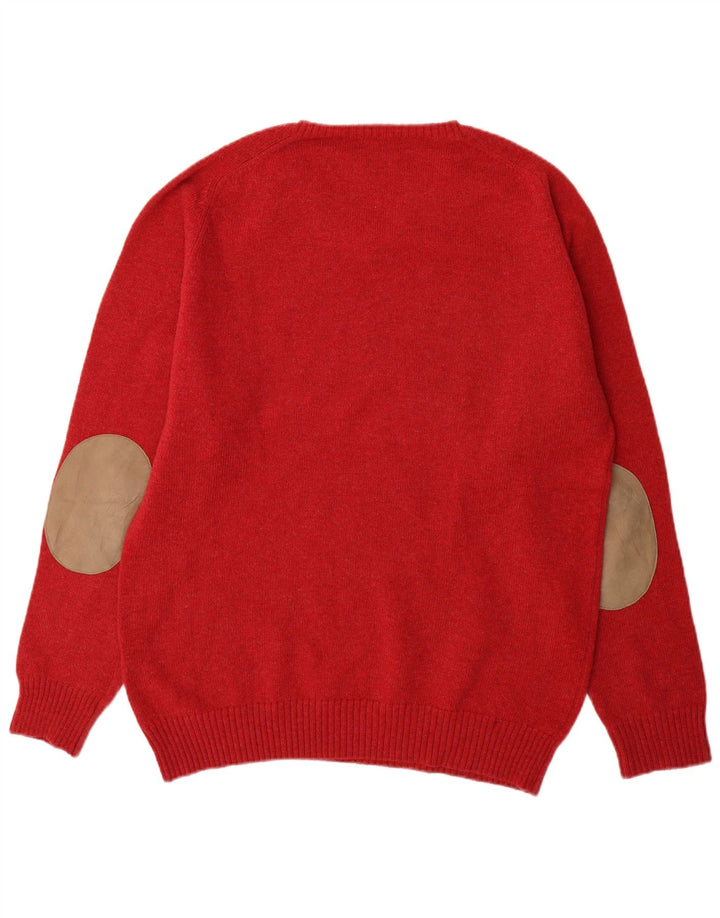 Murphy & Nye Pull col V pour homme en laine rouge 2XL
