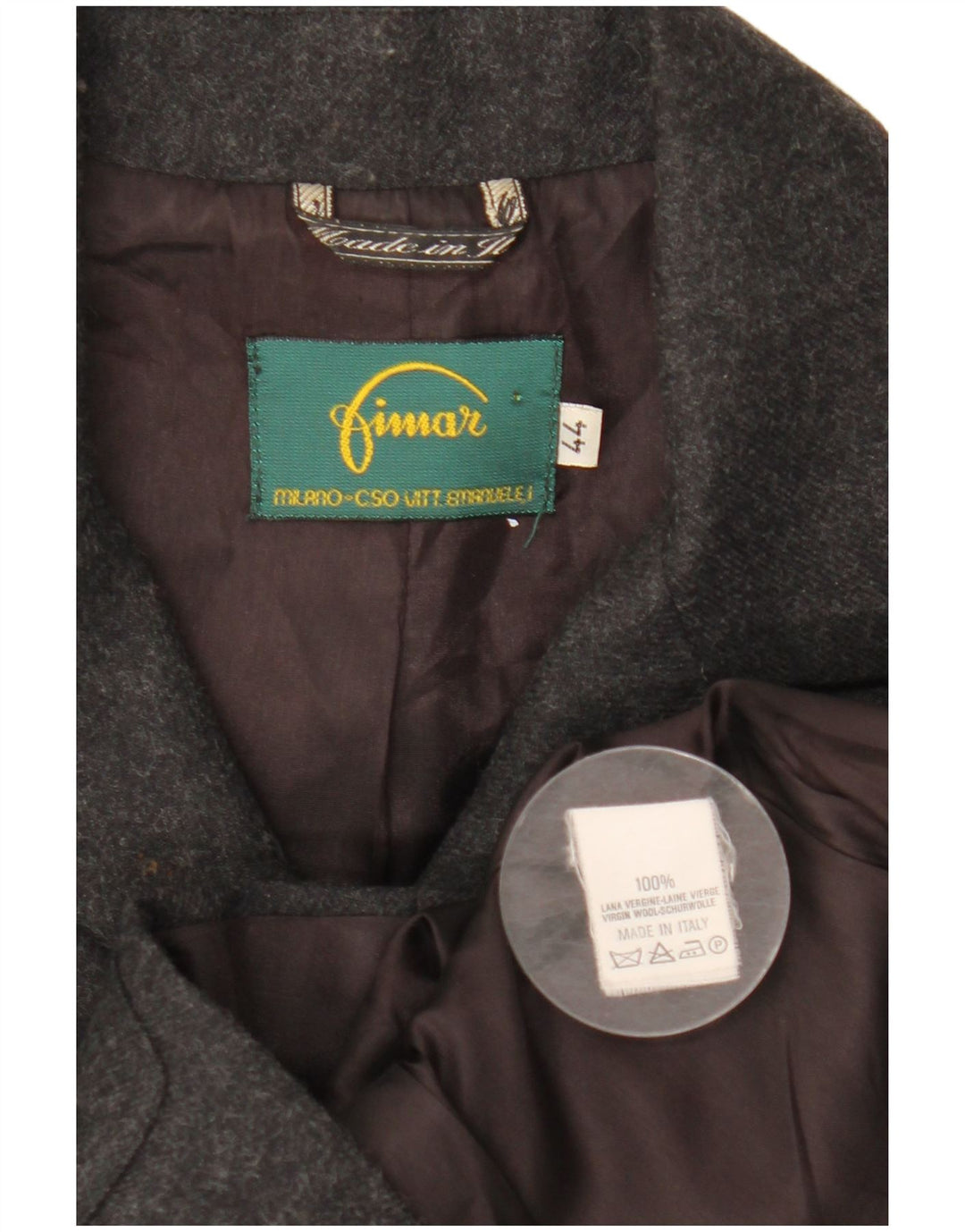 VINTAGE Veste Blazer 5 Boutons Femme IT 44 Laine Mouchetée Gris Moyen