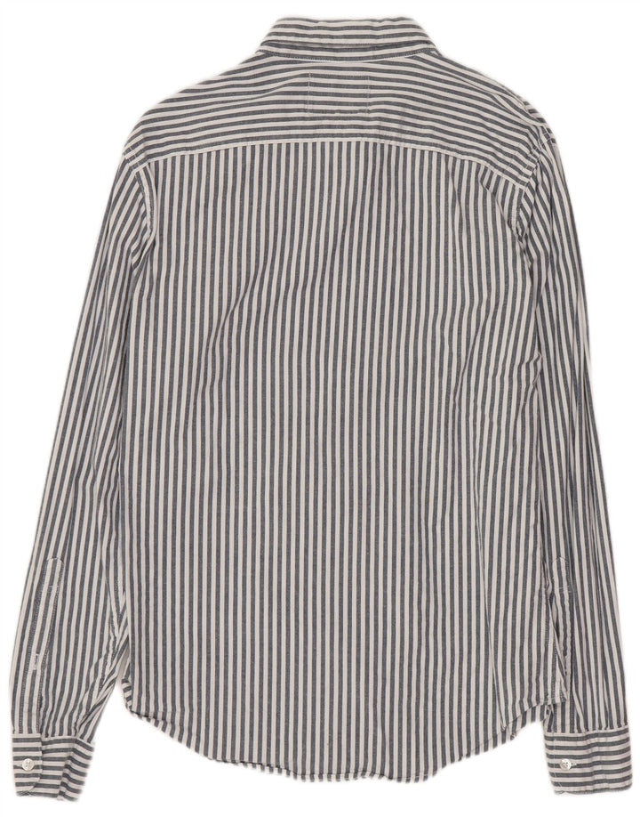 HOLLISTER Chemise Muscle Homme Gris Moyen Rayé Coton