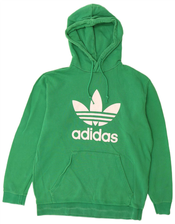 ADIDAS Pull à capuche graphique pour hommes en coton vert grand