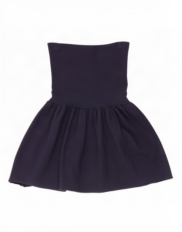 Zara Femme Robe Bustier UK 8 Petite Viscose Bleu Marine