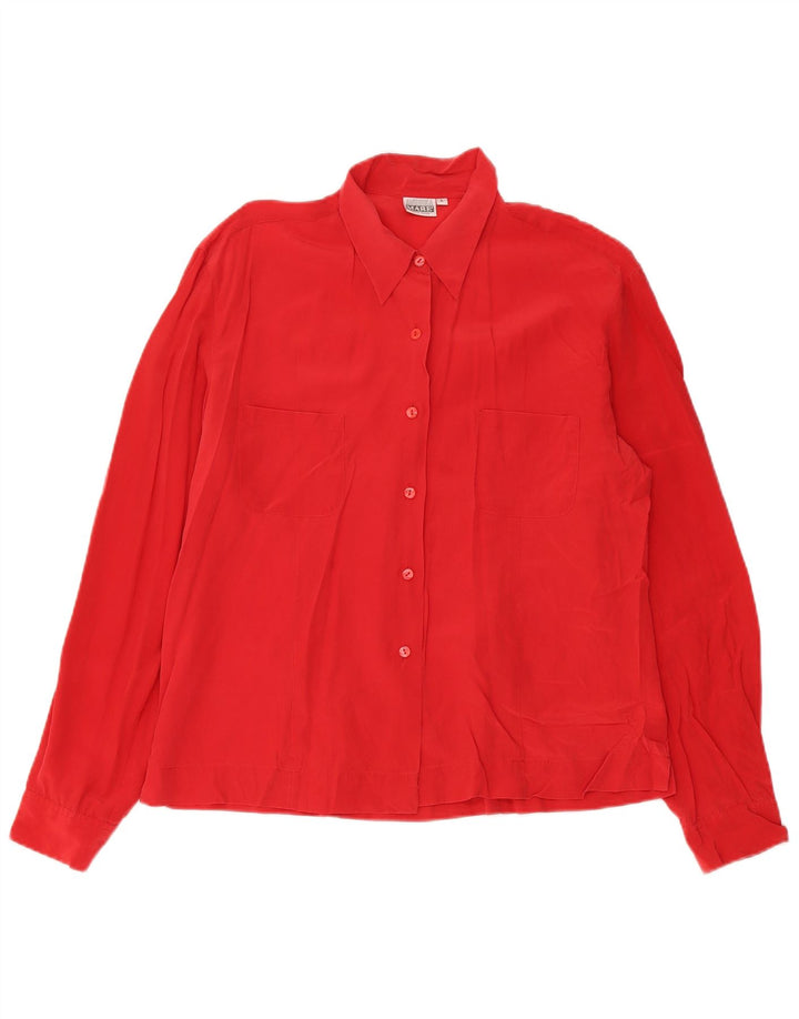 Andrea Mare Chemisier pour femme UK 16 Grande soie rouge