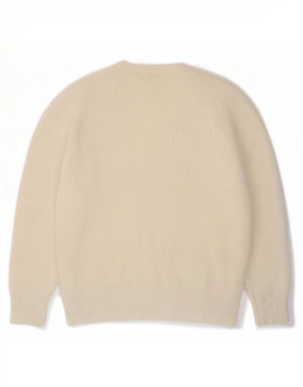 Marks & Spencer Pull col en V pour femme UK 16 Large Blanc cassé