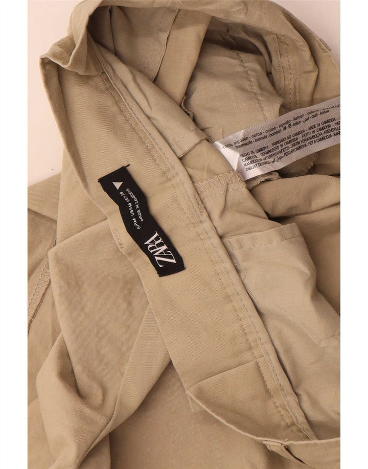 Zara Short décontracté Pegged pour femme en coton beige moyen W28