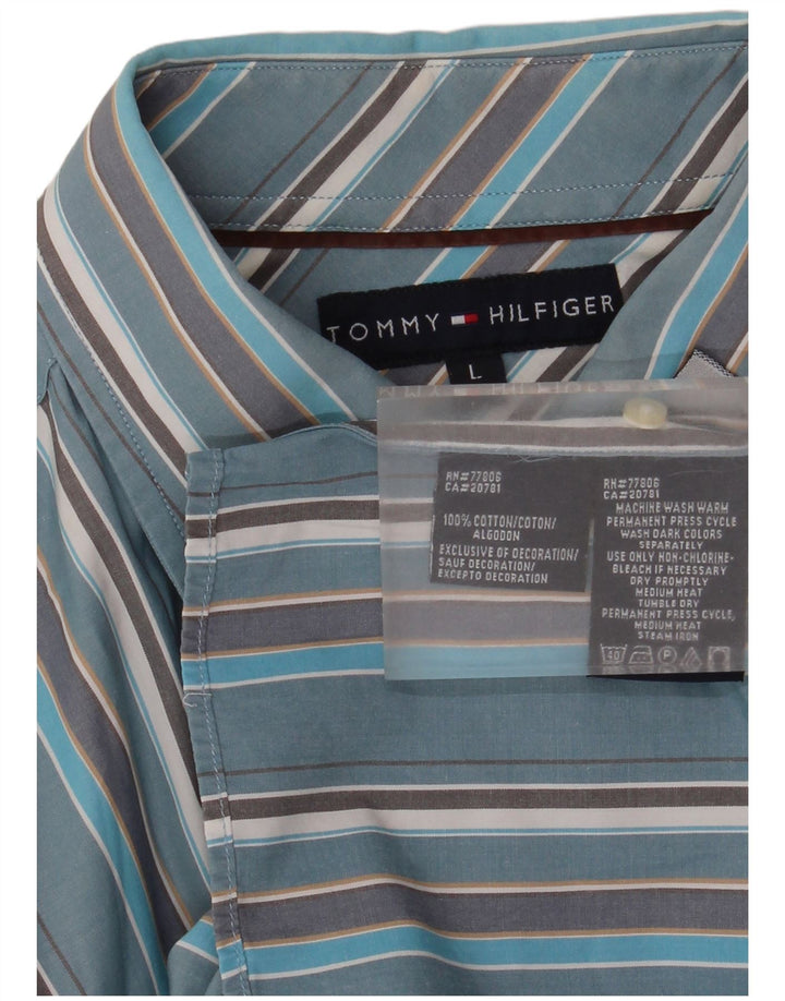 Tommy Hilfiger Chemise Homme Large Bleu Rayé Coton