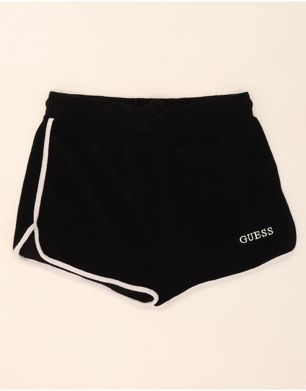 Guess Short de sport pour femme UK 14 Large Noir Coton