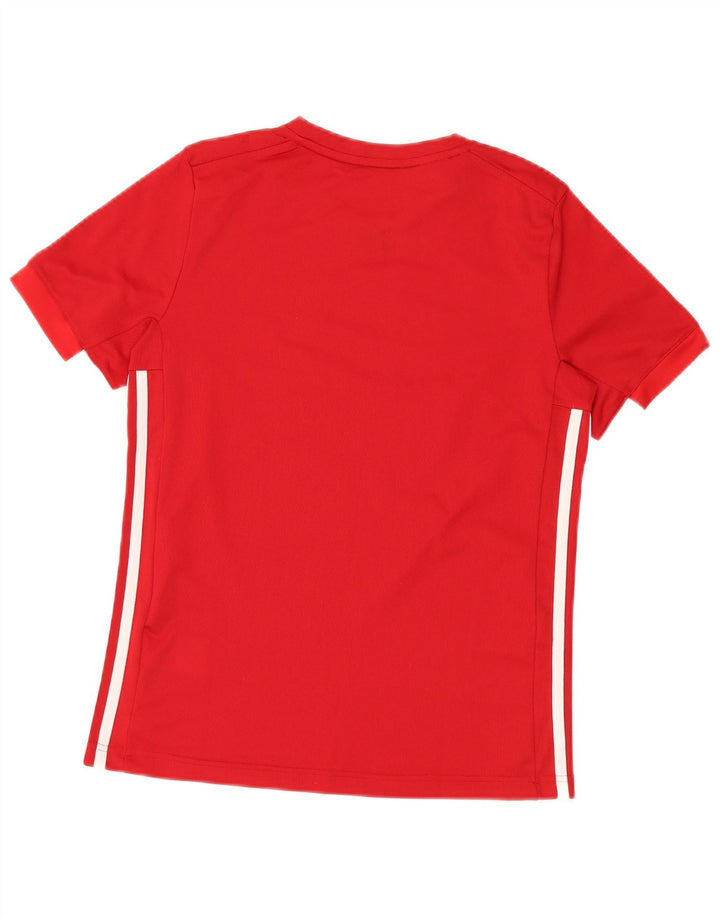 ADIDAS Garçon Climalite T-Shirt Top 13-14 ans Rouge Polyester