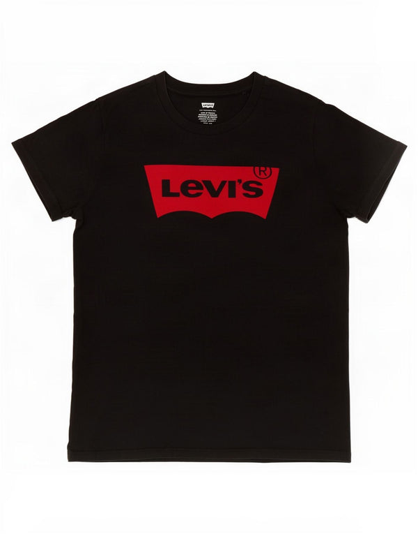 Levi's T-Shirt Graphique Femme UK 10 Petit Noir Coton
