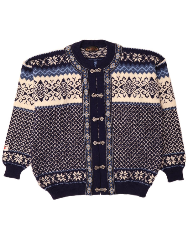 Nordstrikk Cardigan coupe classique pour homme XL Bleu marine Fair Isle