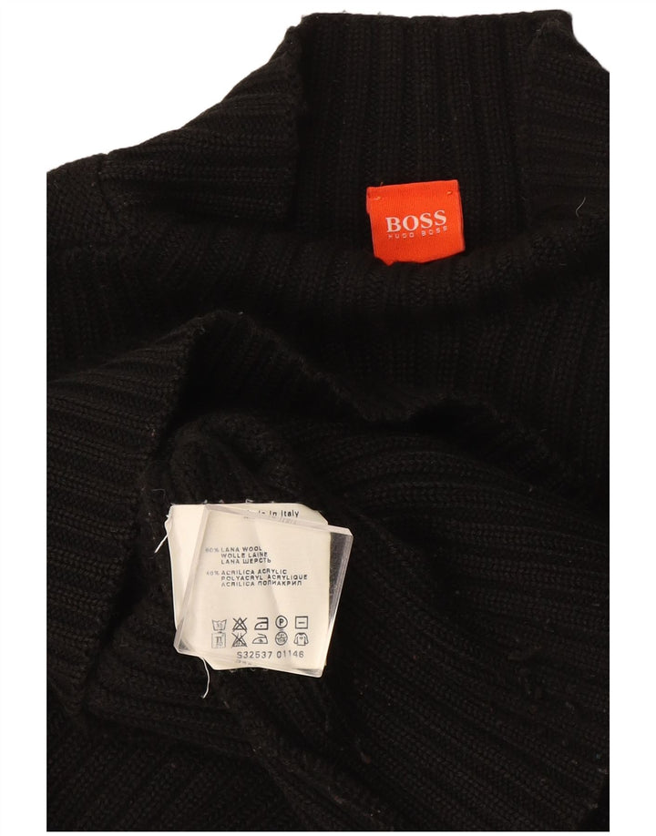 Hugo Boss Pull à col roulé pour homme en laine noire Large