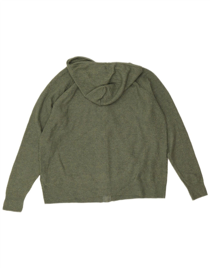 Marks & Spencer Pull cardigan à capuche pour femme UK 14 Polyester vert moyen