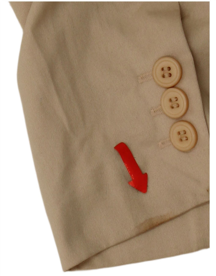 Balloon Veste Blazer 2 Boutons Femme UK 18 XL Coton Beige