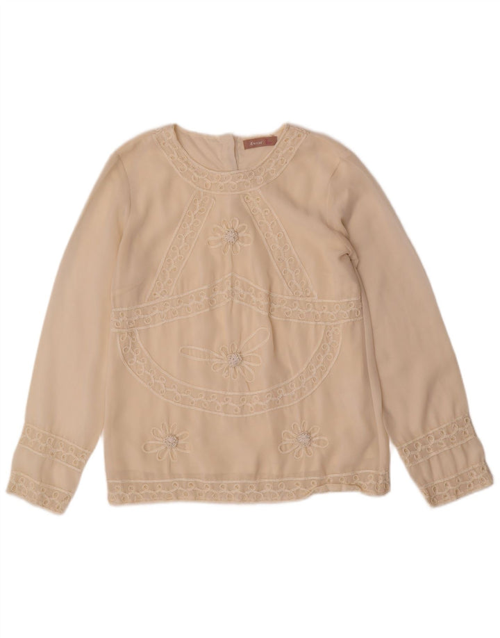Awear Chemisier à manches longues pour femme UK 10 Petit Blanc cassé Polyester