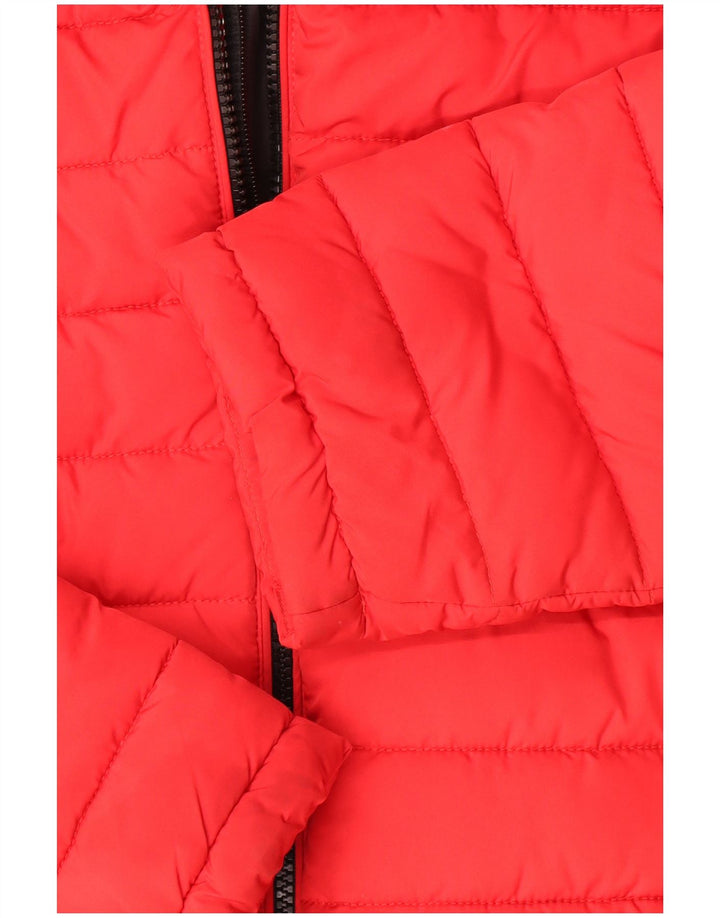 Superdry Veste matelassée à capuche pour hommes UK 40 Large Rouge Polyester