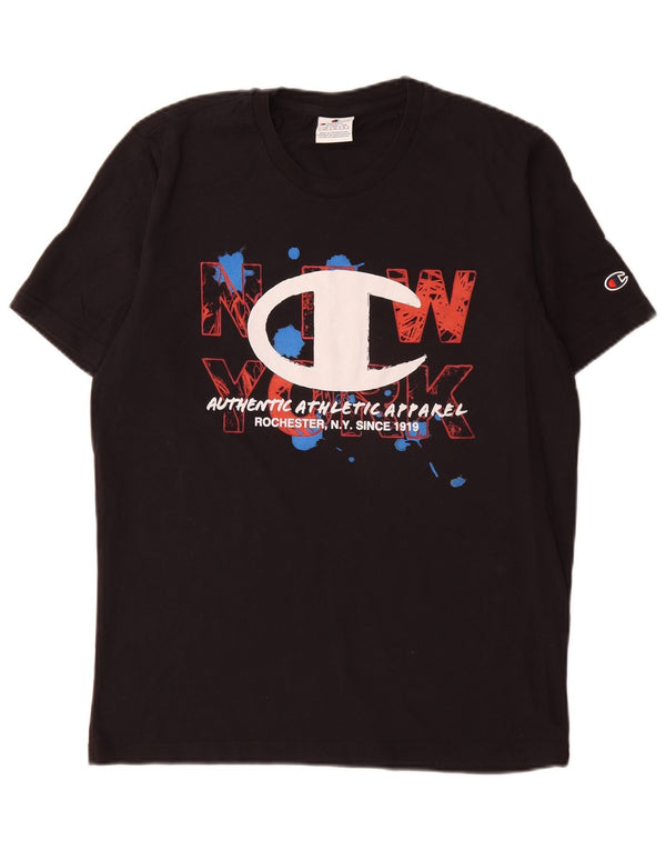 Champion T-Shirt Graphique Homme Petit Noir Coton