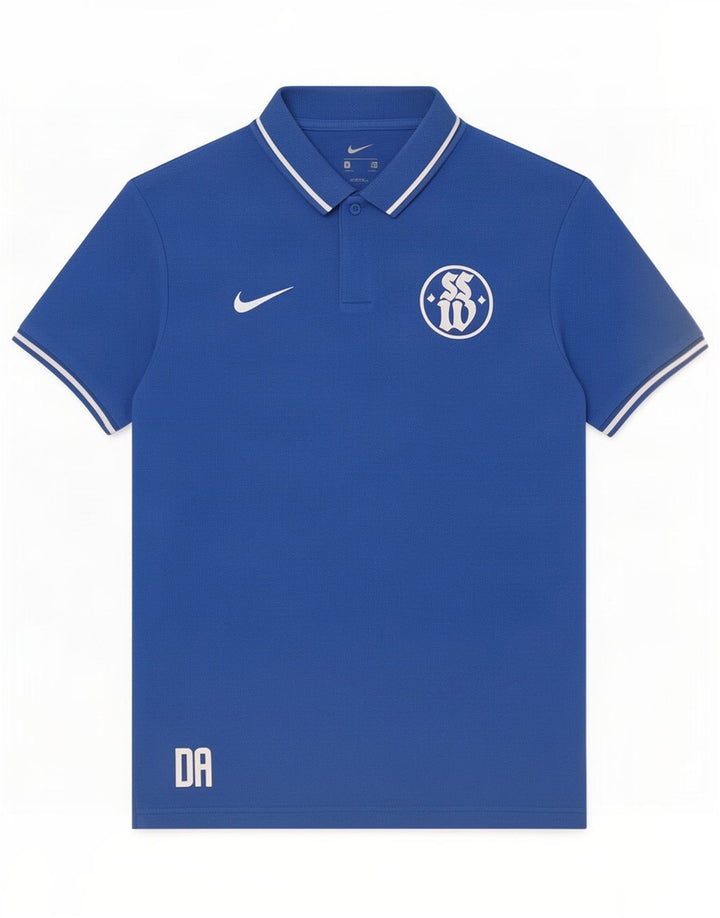 Polo graphique Nike homme en coton bleu moyen