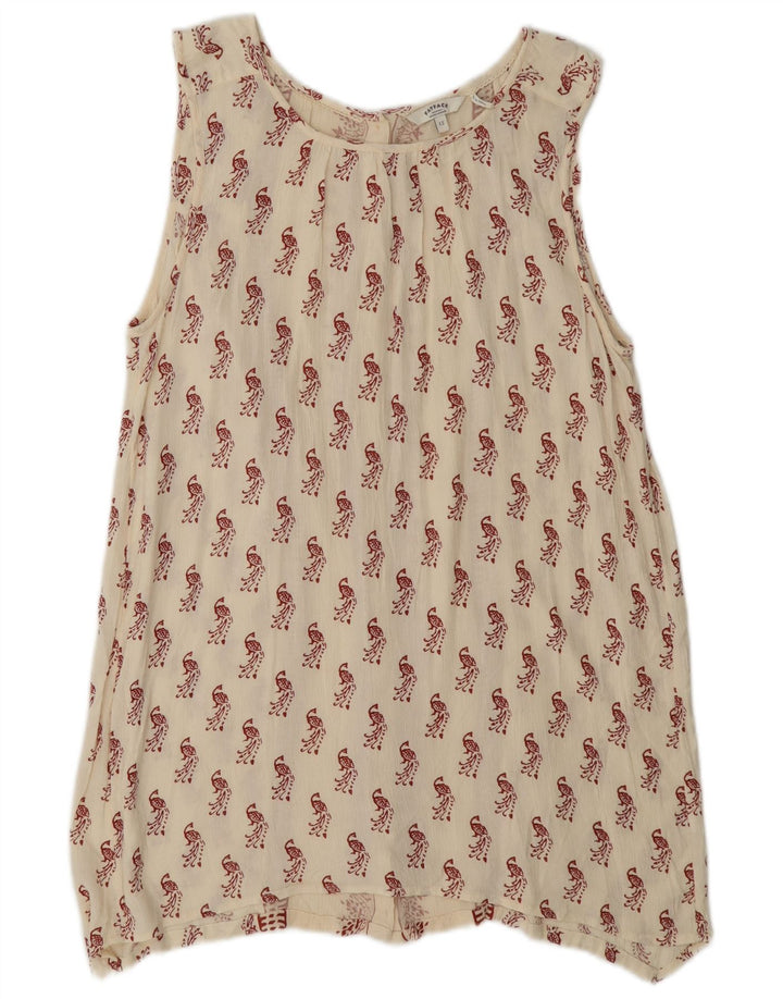 Fat Face Tunique à motif abstrait pour femme UK 12 Medium Off White