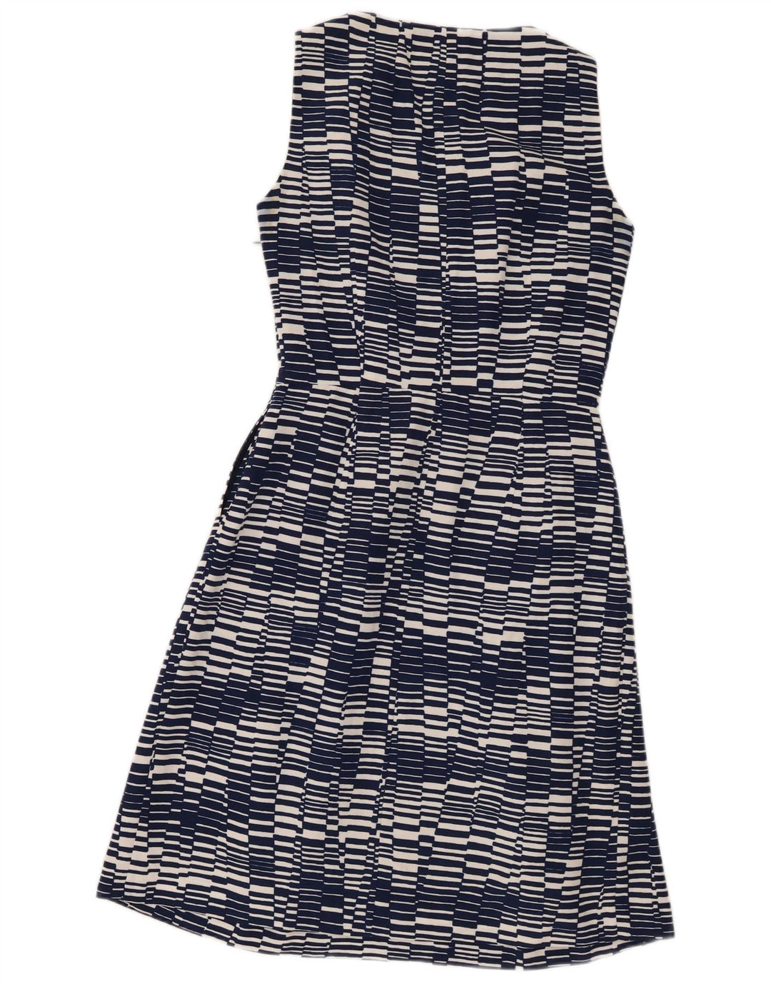 Stefanel Robe fourreau sans manches pour femme EU 38 Bleu marine moyen géométrique
