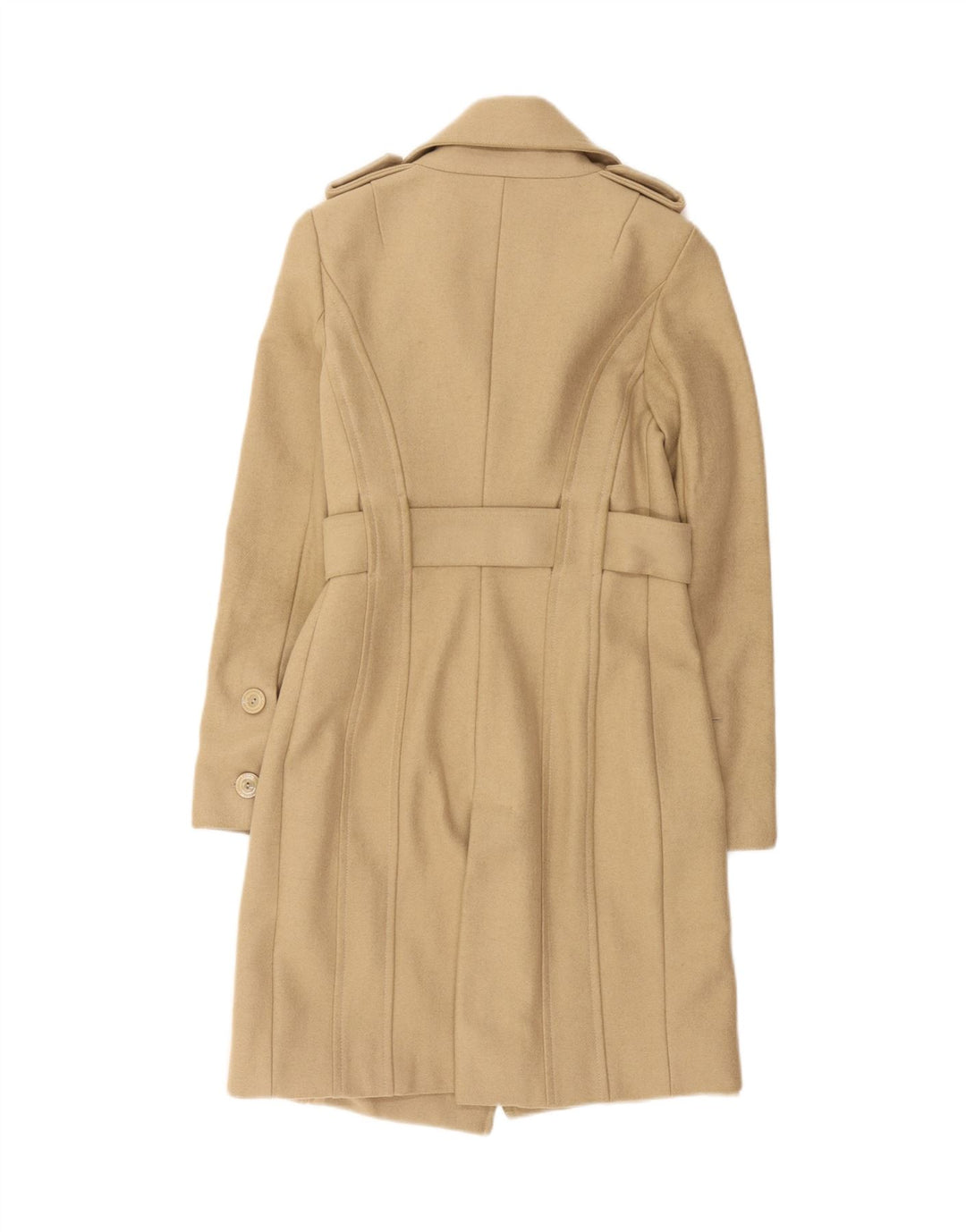 Patrizia Pepe Manteau Militaire Double Boutonnage Femme IT 40 Petite Laine Beige