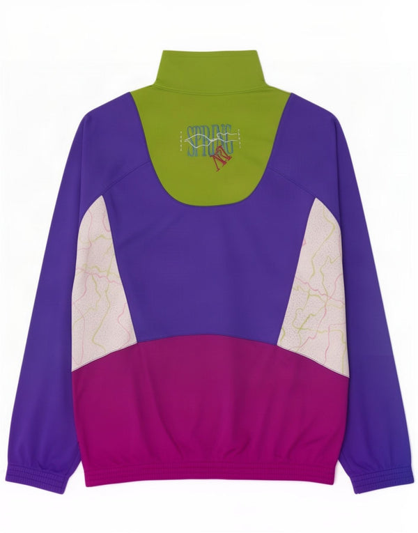 vintage Mens Survêtement Top Veste Grand Violet Colourblock