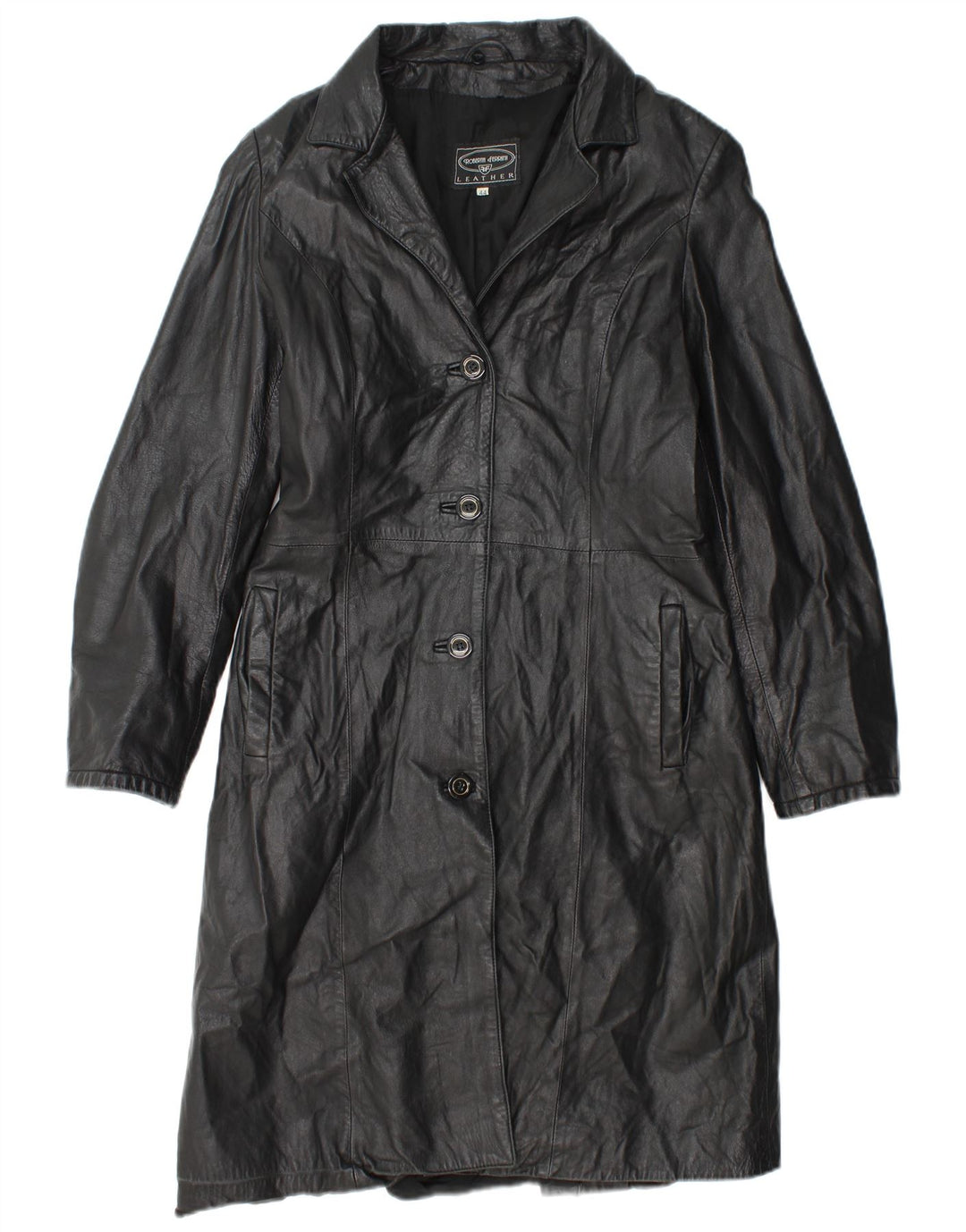 Roberta Ferrini Manteau en cuir pour femme IT 44 Cuir noir moyen
