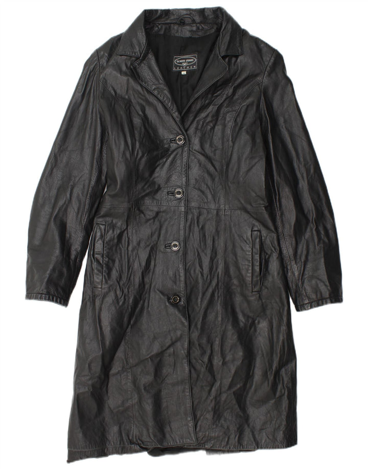 Roberta Ferrini Manteau en cuir pour femme IT 44 Cuir noir moyen