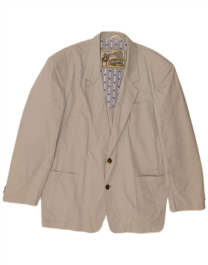 EQUIPMENT Veste blazer à 2 boutons pour homme UK 40 Large Gris Coton