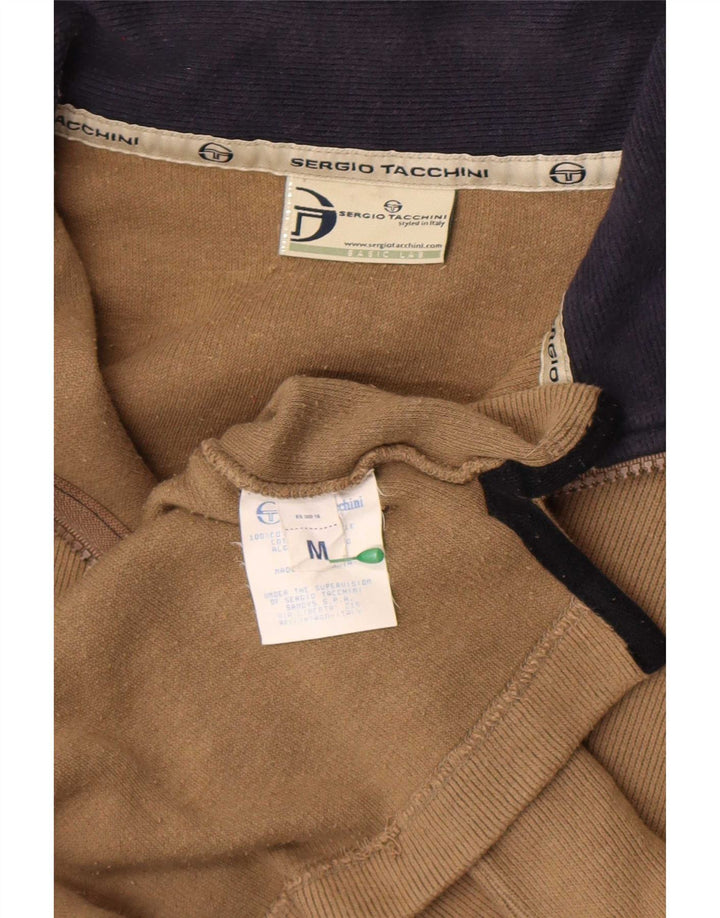 Sergio Tacchini Sweat-shirt à col zippé pour homme en coton beige moyen