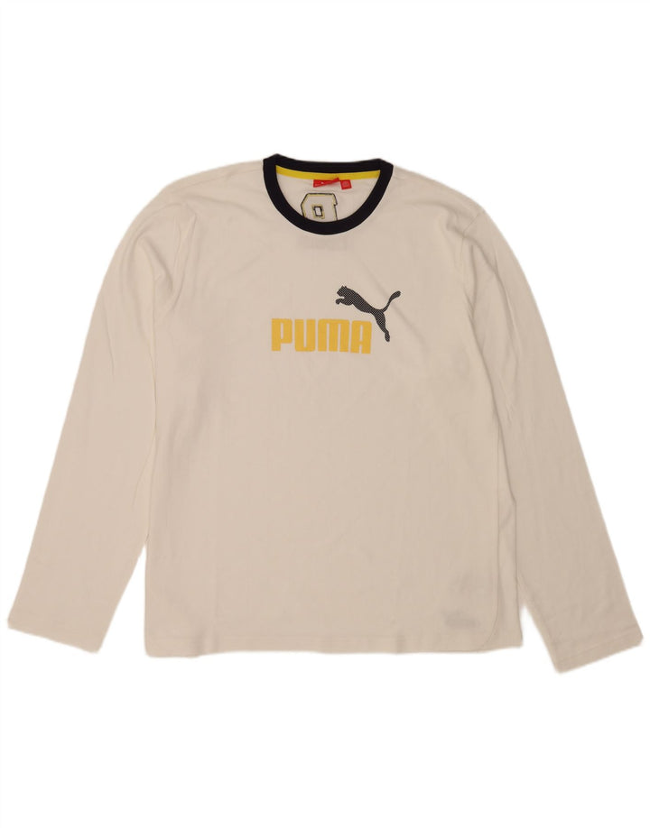 Puma Haut graphique à manches longues XL en coton blanc pour homme