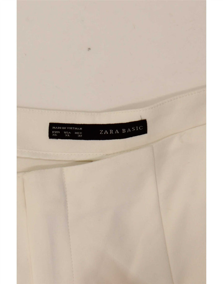 Zara Pantalon décontracté bootcut pour femme XL W32 L32 Blanc