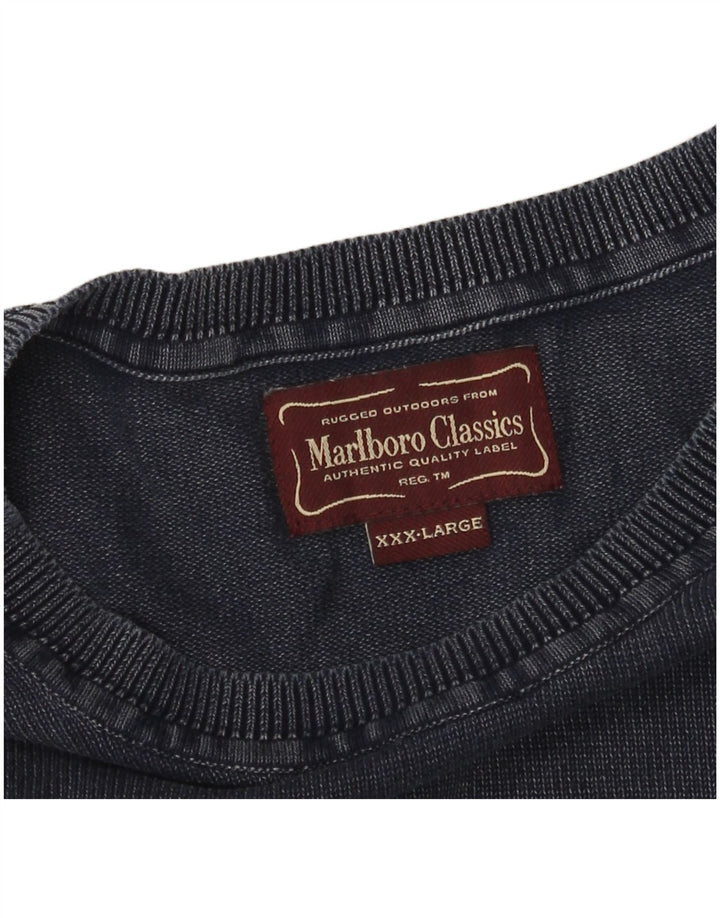 Marlboro Classics Pull à col rond pour homme 3XL Bleu marine
