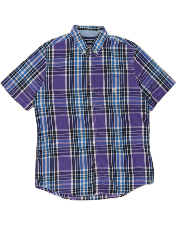 CHAPS Mens Big & Tall Short Sleeve Shirt XL Multicoloured Check Cotton Vintage Chaps and Second-Hand Chaps from Messina Hembry 