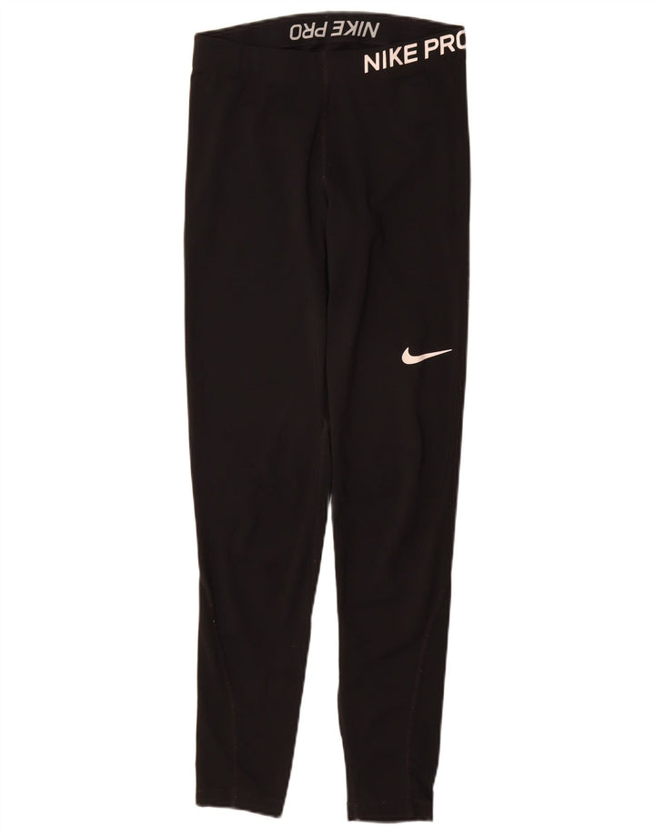 Nike Legging graphique Dri Fit pour femme UK 10 Small Noir Polyester