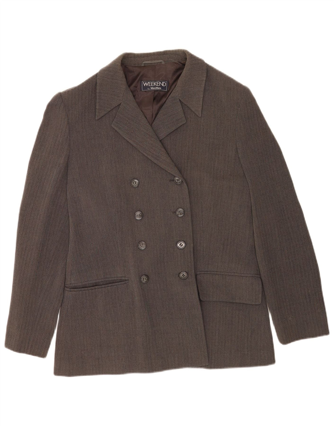 Max Mara Veste blazer week-end pour femme UK 16 Grand chevron gris
